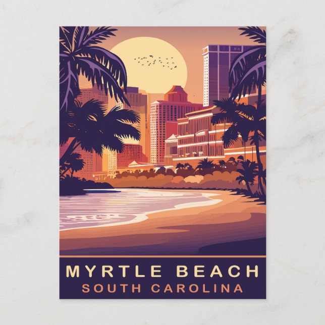 Carte Postale Myrtle Beach, coucher du soleil, Caroline du Sud,  (Devant)