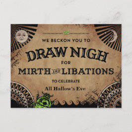 Carte Postale Mystérieuse Halloween égyptienne avec scarab vert