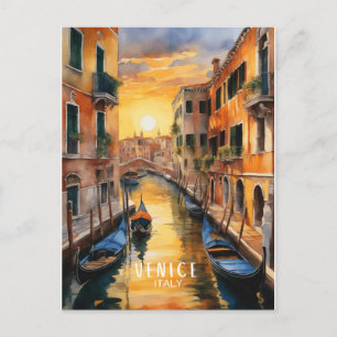 Carte Postale Mystérieusement beau coucher de soleil à Venise