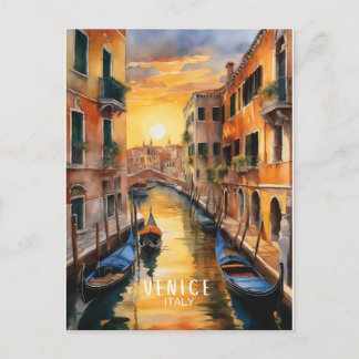Carte Postale Mystérieusement beau coucher de soleil à Venise