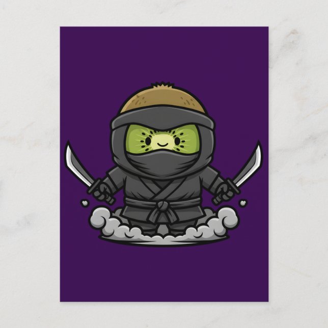 Carte Postale Mysterious Kage Kiwi Shadow Ninja Illustration (Devant)