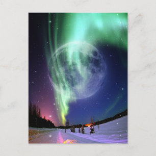 Carte Postale Mystic Belle brillante grande pleine lune bleue