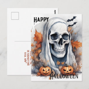 Carte Postale Mystic Halloween Ghost Art Cadeau Crâne