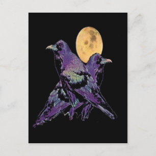 Carte Postale Mystic Purple Raven Moon par Sharles