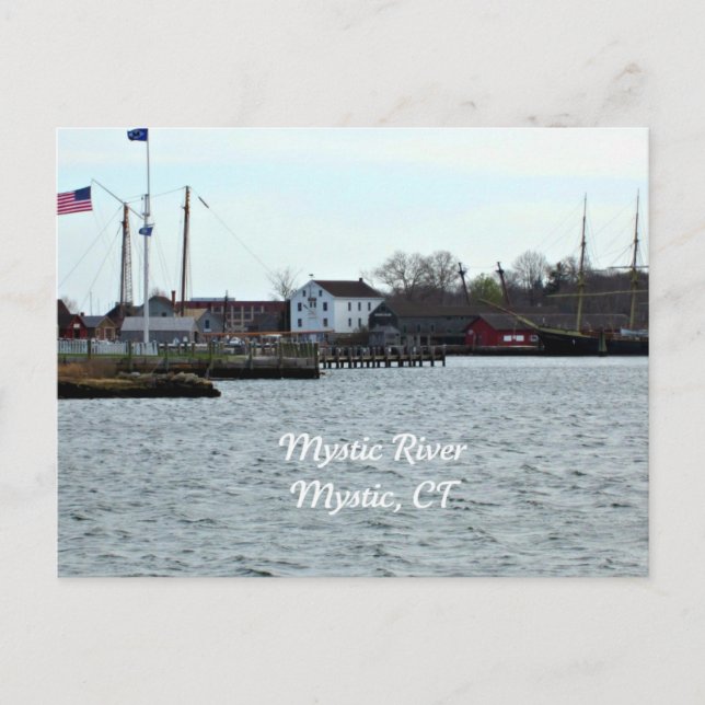 Carte Postale Mystic River, Connecticut (Devant)