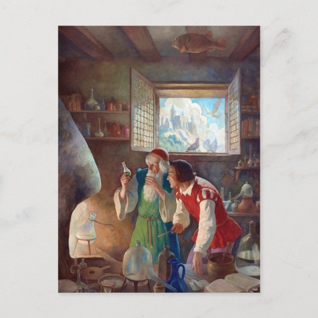 Carte Postale N.C. Wyeth L'Affiche Alchimiste (Devant)