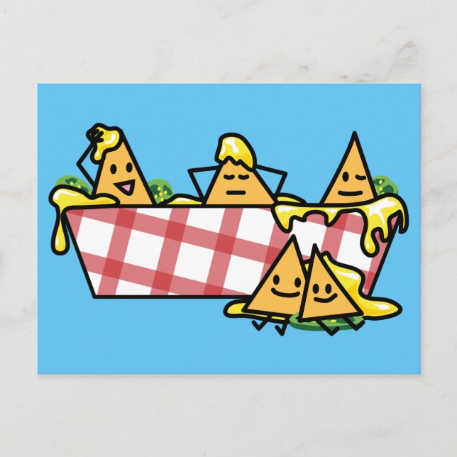 Carte Postale Nachos Fromage fondu Jalapeno Nacho chips tortilla (Devant)