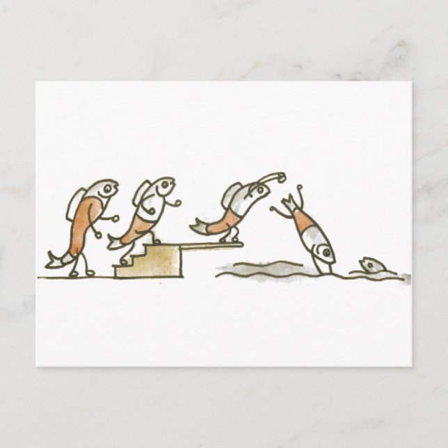 Carte Postale Nage de poissons (Devant)