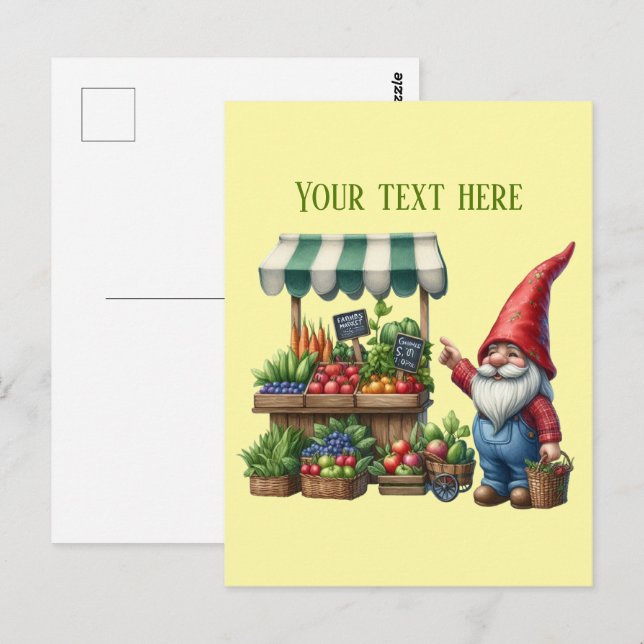 Carte Postale Nain de marché de fermiers cool personnalisable (Devant / Derrière)
