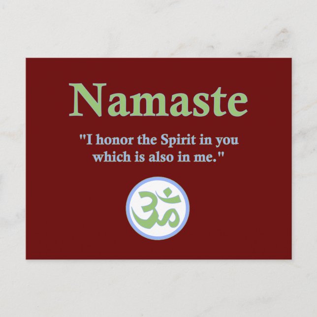 Carte Postale Namaste - avec citation et symbole Om (Devant)