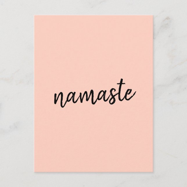 Carte Postale Namaste | Peachy Pink Modern Yoga (Devant)