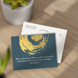 Carte Postale Namaste Yoga Citations de méditation Or bleu signe