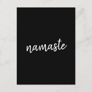 Carte Postale Namaste   Yoga noir Méditation spirituelle moderne