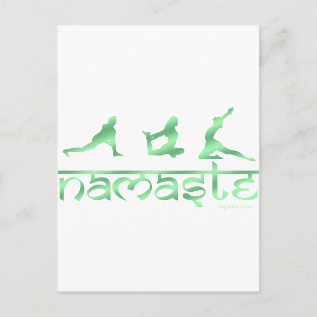Carte Postale Namaste yoga pose vert (Devant)