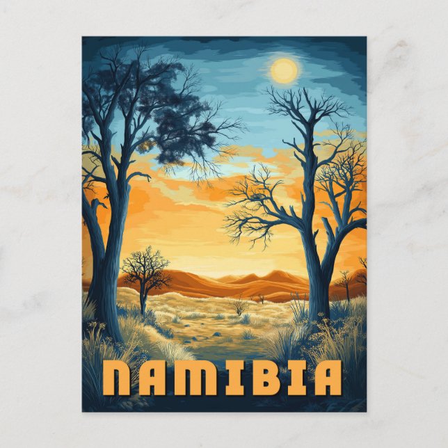 Carte Postale Namibie - Retro African Safari (Devant)