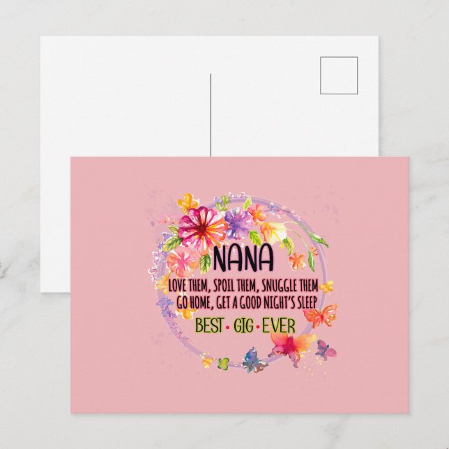 Carte Postale Nana les aime, les gâte, les câline (Devant / Derrière)