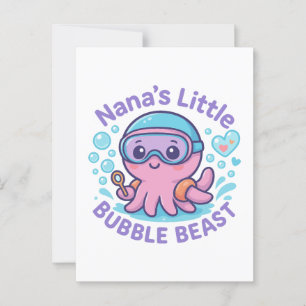 Carte Postale Nana's Little Bubble Beast mignon Octopus