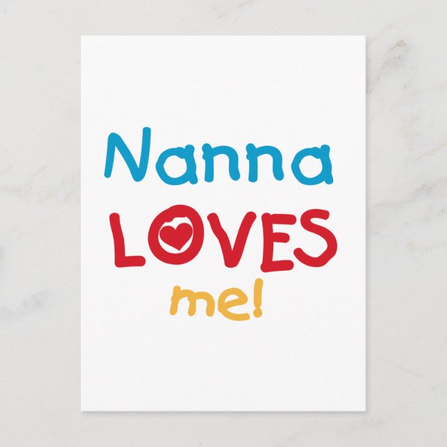 Carte Postale Nanna aime mes t-shirts et cadeaux (Devant)