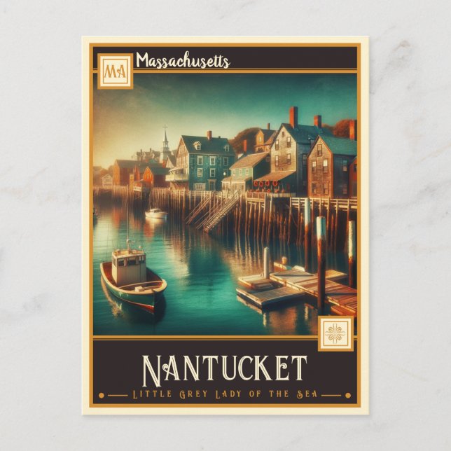 Carte Postale Nantucket, Massachusetts | VINTAGE (Devant)