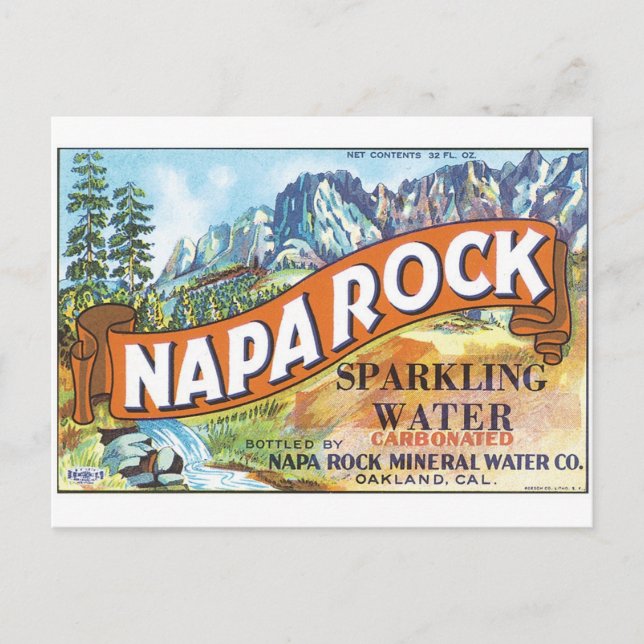 Carte Postale Napa Rock Sparkling Water Oakland California Étiqu (Devant)