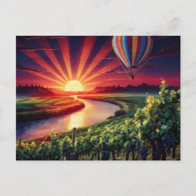 Carte Postale Napa Valley Travel Hot Air Balloon Sunrise (Devant)