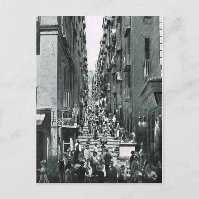 Carte Postale Naples, 1908, Gradoni di Chiala (Devant)