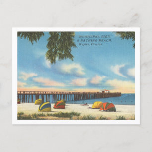 Carte Postale Naples Florida jetée vintage et plage