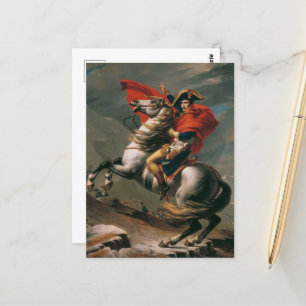 Carte Postale Napoléon à cheval, bataille du col Saint-Bernard