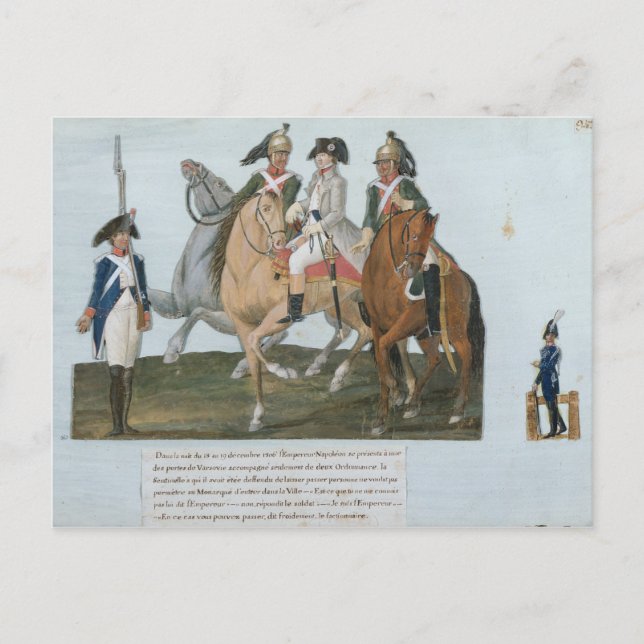 Carte Postale Napoléon Bonaparte et la sentinelle Varsoviétique (Devant)