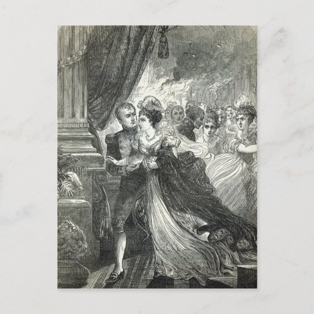 Carte Postale Napoléon et Marie-Louise s'échappent du (Devant)