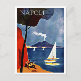 Carte Postale Napoli, Italie, voilier près de la côte