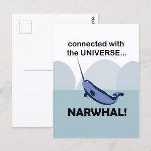 Carte Postale Narwhal Connecté À L'Univers Narwhal