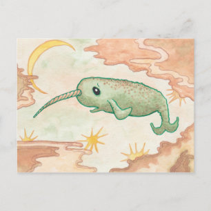 Carte Postale Narwhal & Moon