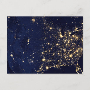 Carte Postale Nasa Lights de Space USA