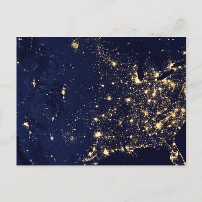 Carte Postale Nasa Lights de Space USA (Devant)