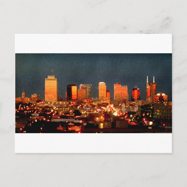 Carte Postale Nashville Sunset Skyline (Devant)