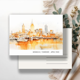 Carte Postale Nashville Tennessee Skyline Watercolor Travel