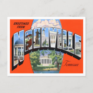Carte postale Nashville, Tennessee Vintage Big Let