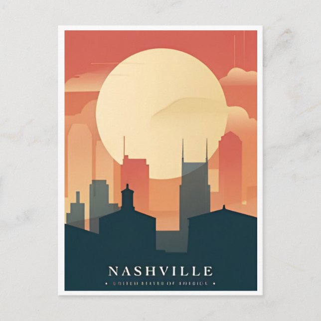 Carte Postale Nashville Tennessee Vintage voyage city retro (Devant)