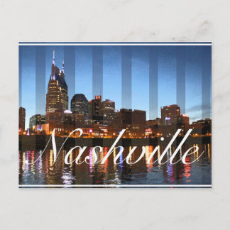 Carte Postale Nashville, TN Centre-ville scène de nuit