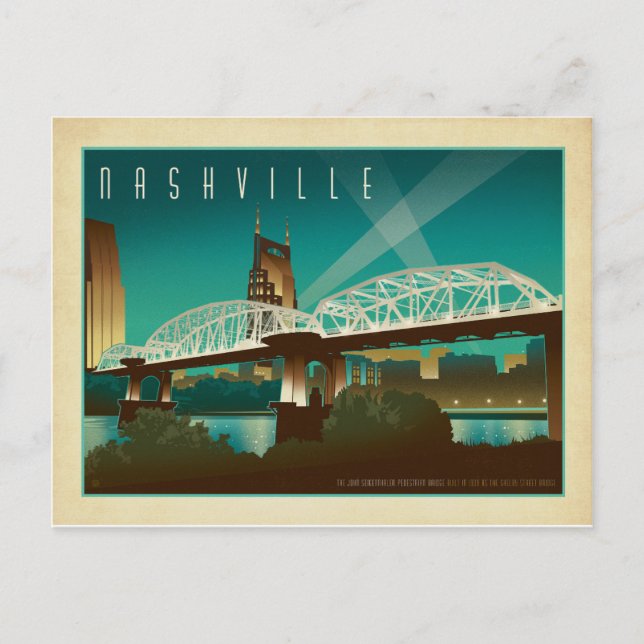 Carte Postale Nashville (TN) - Pont St. Shelby (Devant)