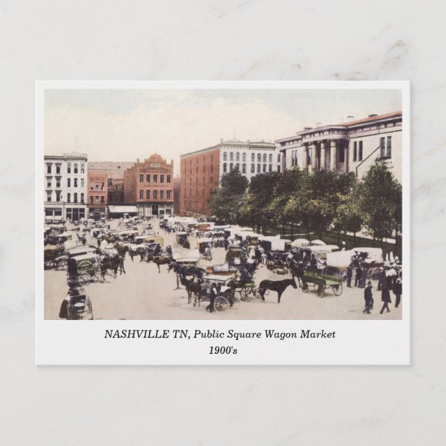 Carte postale Nashville TN, Wagon Market 1900 (Devant)