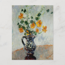 Carte Postale Nasturces dans un vase bleu par Monet