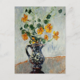 Carte Postale Nasturtiums dans un vase bleu de Monet