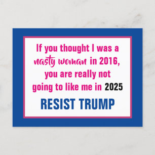 Carte Postale Nasty Woman Anti-Trump Anti-Musk 2025