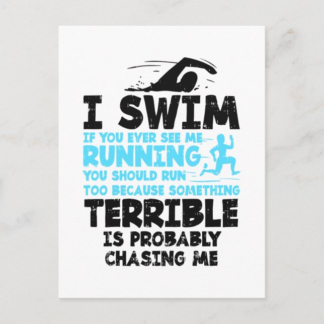 Carte Postale Natation - Je nage (Devant)