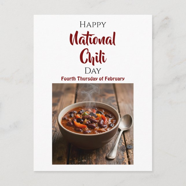 Carte Postale National Chili Day | Fourth Thursday of February (Devant)