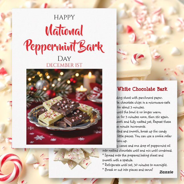 Carte Postale National Peppermint Bark Day | Dec 1st (Créateur téléchargé)