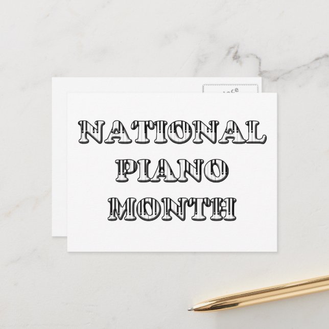 Carte Postale National Piano Month (Devant/Arrière en situation)