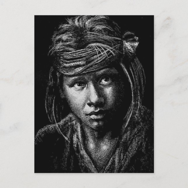 Carte Postale Native American Boy my 2004 drawing postcard (Devant)